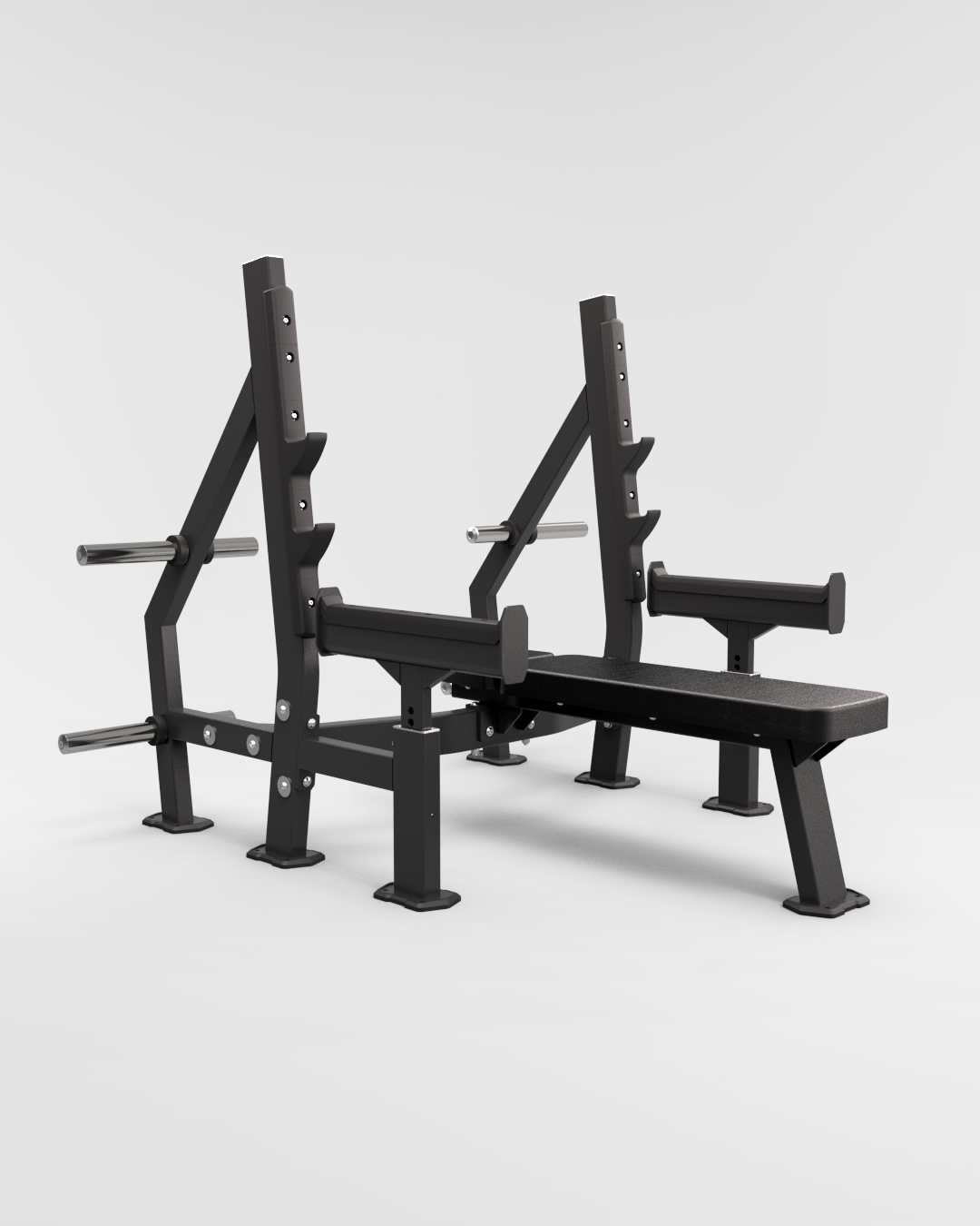 Olympic Flat Bench Press With Safety Arms