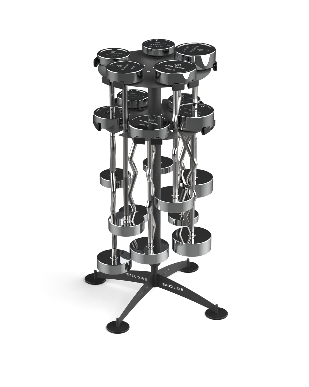 Rotating Vertical Barbell Storage Rack