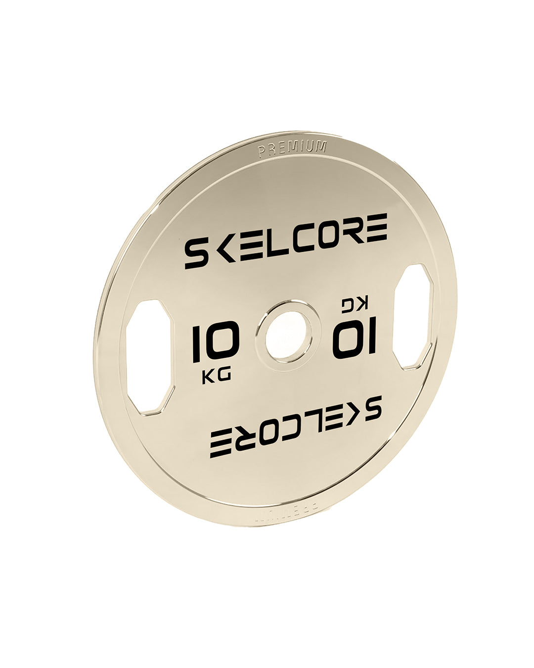 Chrome Gold Steel Powerlifting Weight Plate With Handle